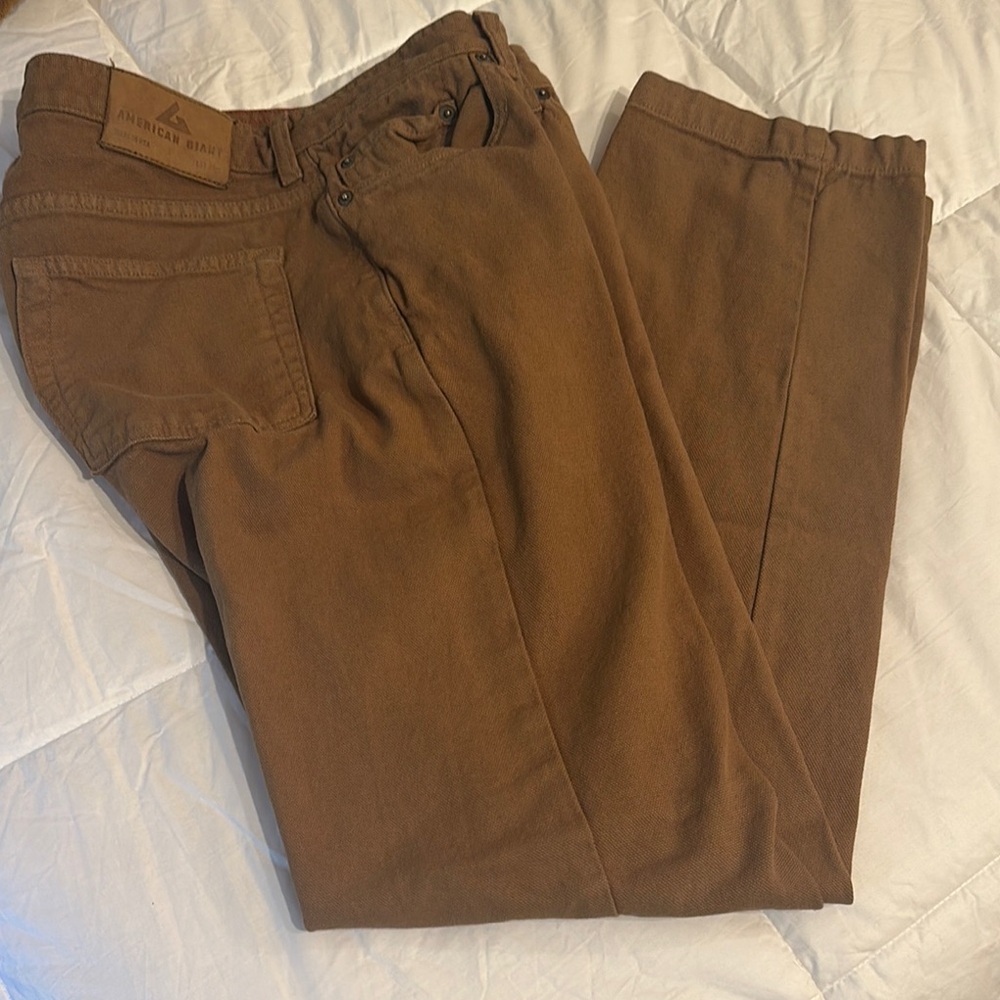 American Giant - Roughneck Stretch Canvas 32x32, 98% cotton, spandex. Made USA
